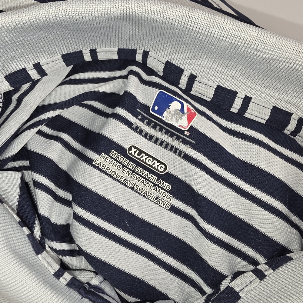Majestic Minnesota Twins Polo XL Blue Gray Striped Baseball Twin Cities CK-3283 - Picture 7 of 7
